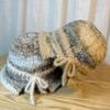 Autumn and Winter Contrasting Colors After Split Bow Basin Hat Women's Knitted Hat Bucket Hat