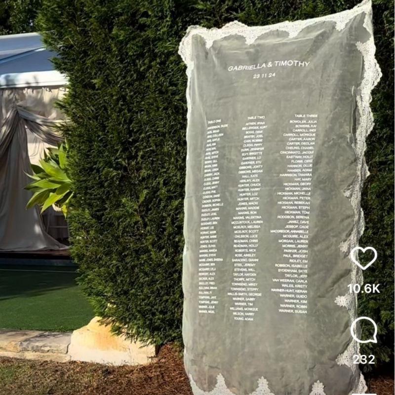 Lace Yarn Wedding Welcome Sign Photo Backdrop Prop