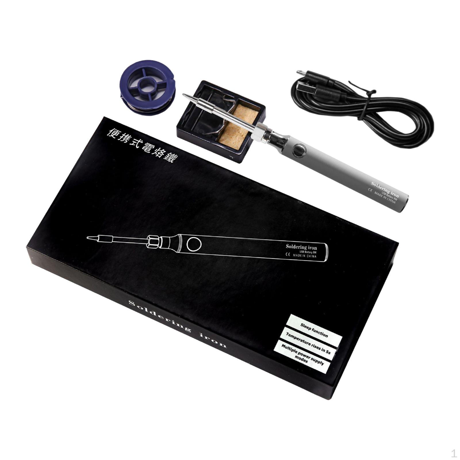 

Электрический паяльник набор портативный припой провод DIY 5V для серый