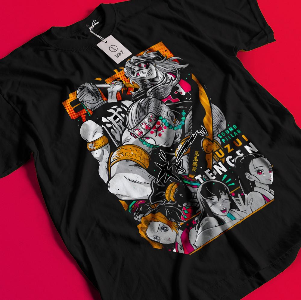 

Demon Slayer Shirt Tengen Uzui Tshirt Tanjiro T-Shirt Muzan Doma Kokushibo Tee BB805 4XL