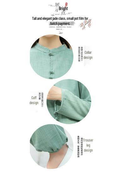 Men's New Chinese Style Tai Chi and Meditation Two-Piece Set for Yoga and Morning Exercise