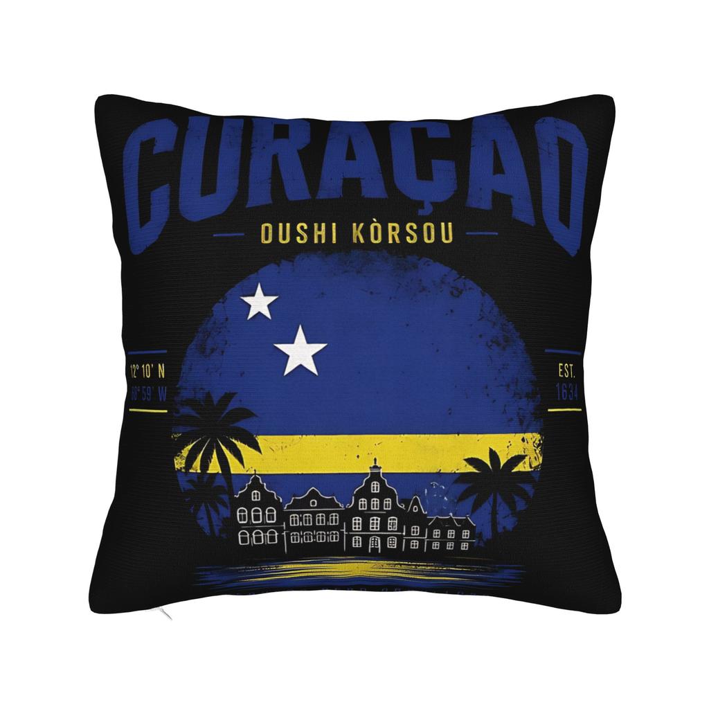 TEAM CURACAO Soccer Sport Square Pillowcases Polyester Sofa Cushion Cover Cute Decor Pillow Cover