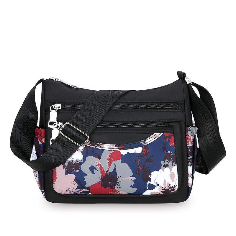 Mote Ny Middelaldrende Mamma-veske Stor kapasitet Trykt Flerlags Skulderveske Lett Casual Joker Dame Crossbody-veske