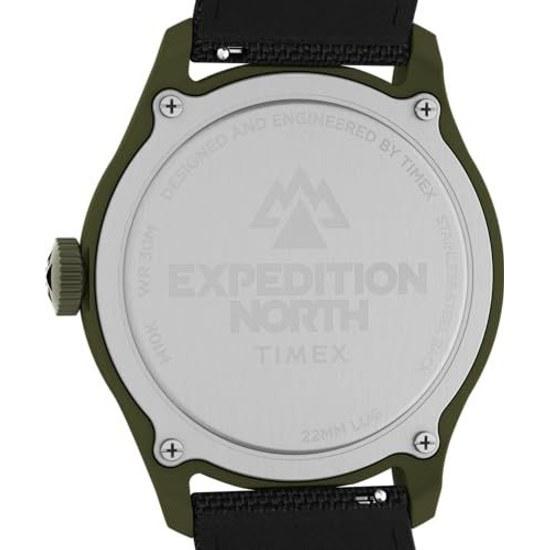 Timex Mens Expedition North Traprock 43mm Watch Black Green Casual.