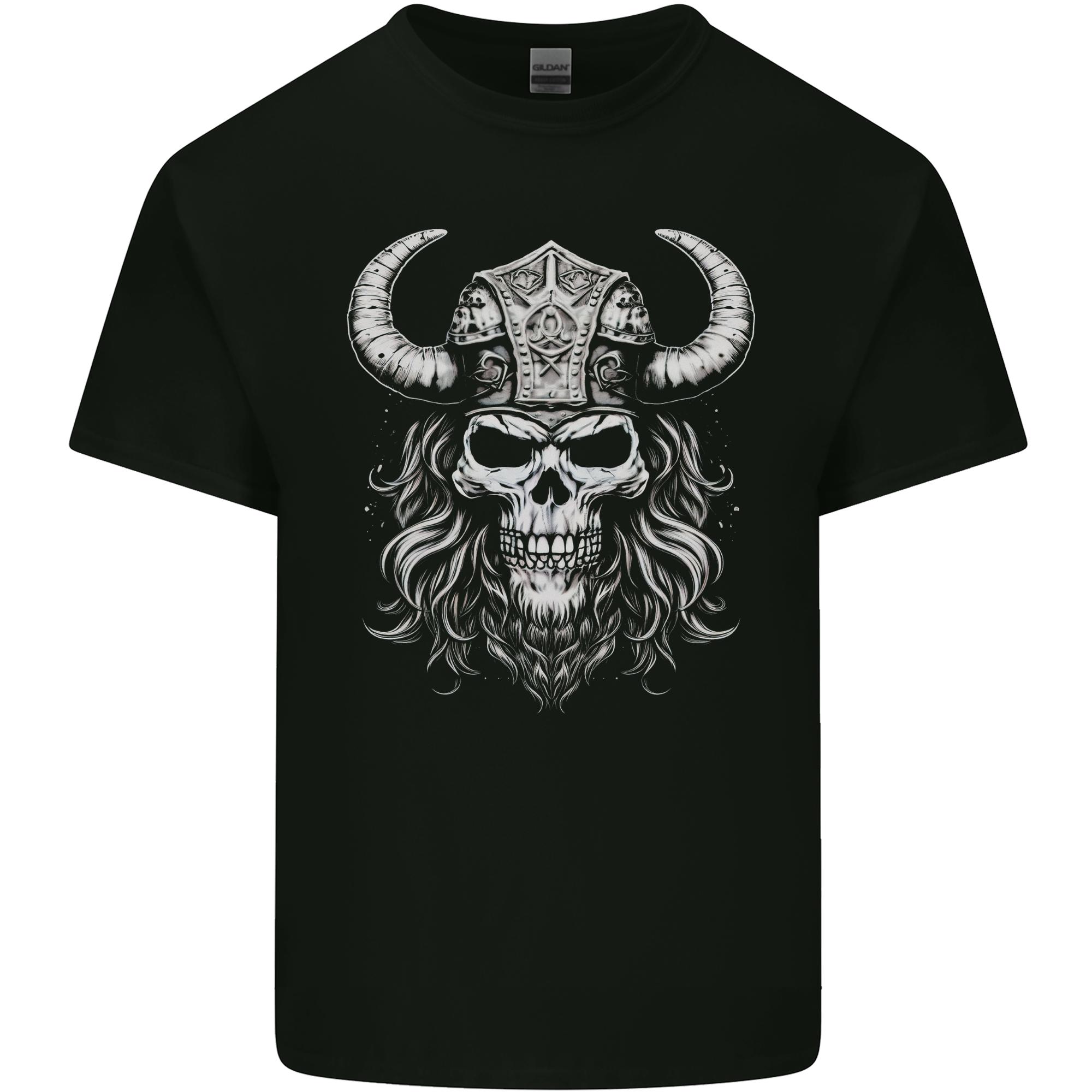 Viking Warrior Skull Helmet With Horns Unisexs Light Cotton TShirt S