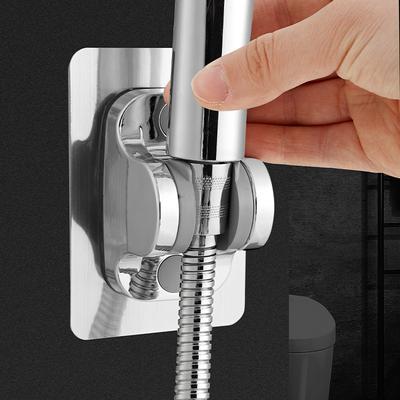 1Pc Wall Mounted Strong Adhesive Shower Head Bracket Abs Waterproof Adjustable Bathroom Shower Bracket Easy To Install Base