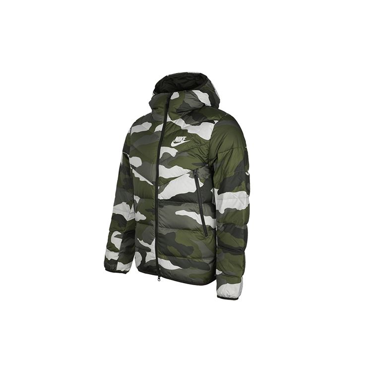 Nike Sportswear Down Windrunner Hooded Puffer Jacket Men Outerwear Camouflage-Green BV4764-222