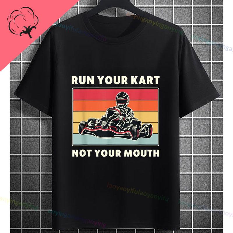 Go Kart Racing Karting Driver Enthusiast Carting Retro Graphic Tshirt Fashion Casual Wear Shortsleev Oneck 100 Cotton Tshirt