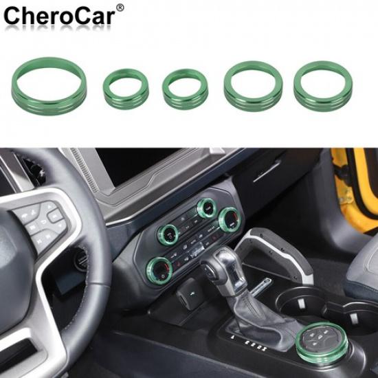 5X Volume Air Conditioner 4WD Switch Knob Cover Trim For Ford Bronco + Green
