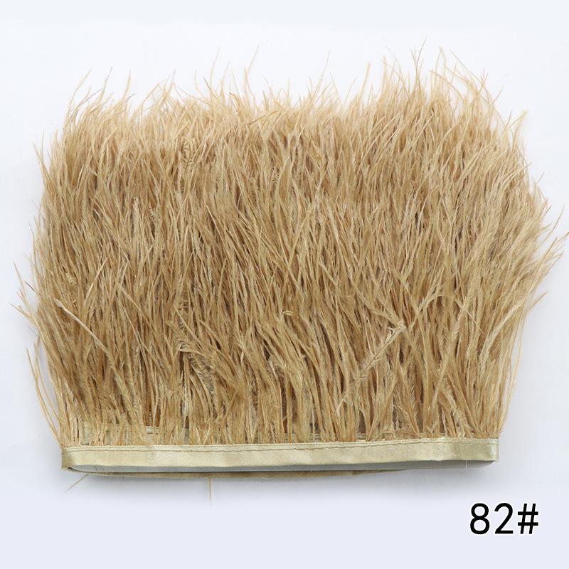 2M Ostrich Feather Cloth Edge 8-10 Cm Cuffs Clothing Skirt Decorative Accessories Color Ostrich Feather Cloth With Feathers