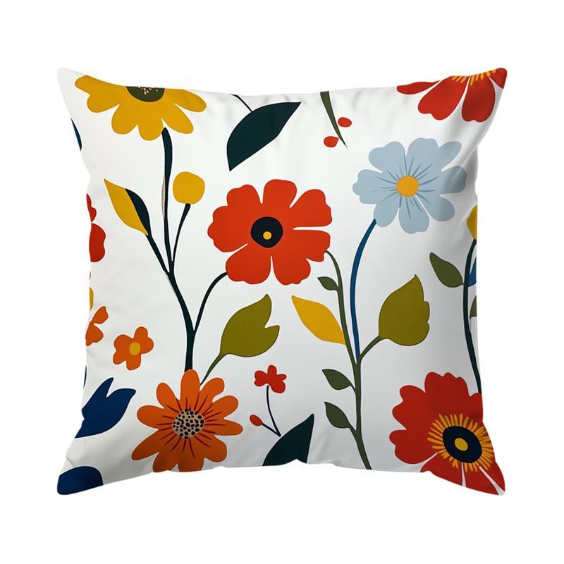 Home Decor Colorful Floral Pattern Decorative Pillow Covers Pattern Cushion Cover Suitable For Sofa Bedroom Car Pillow Cover