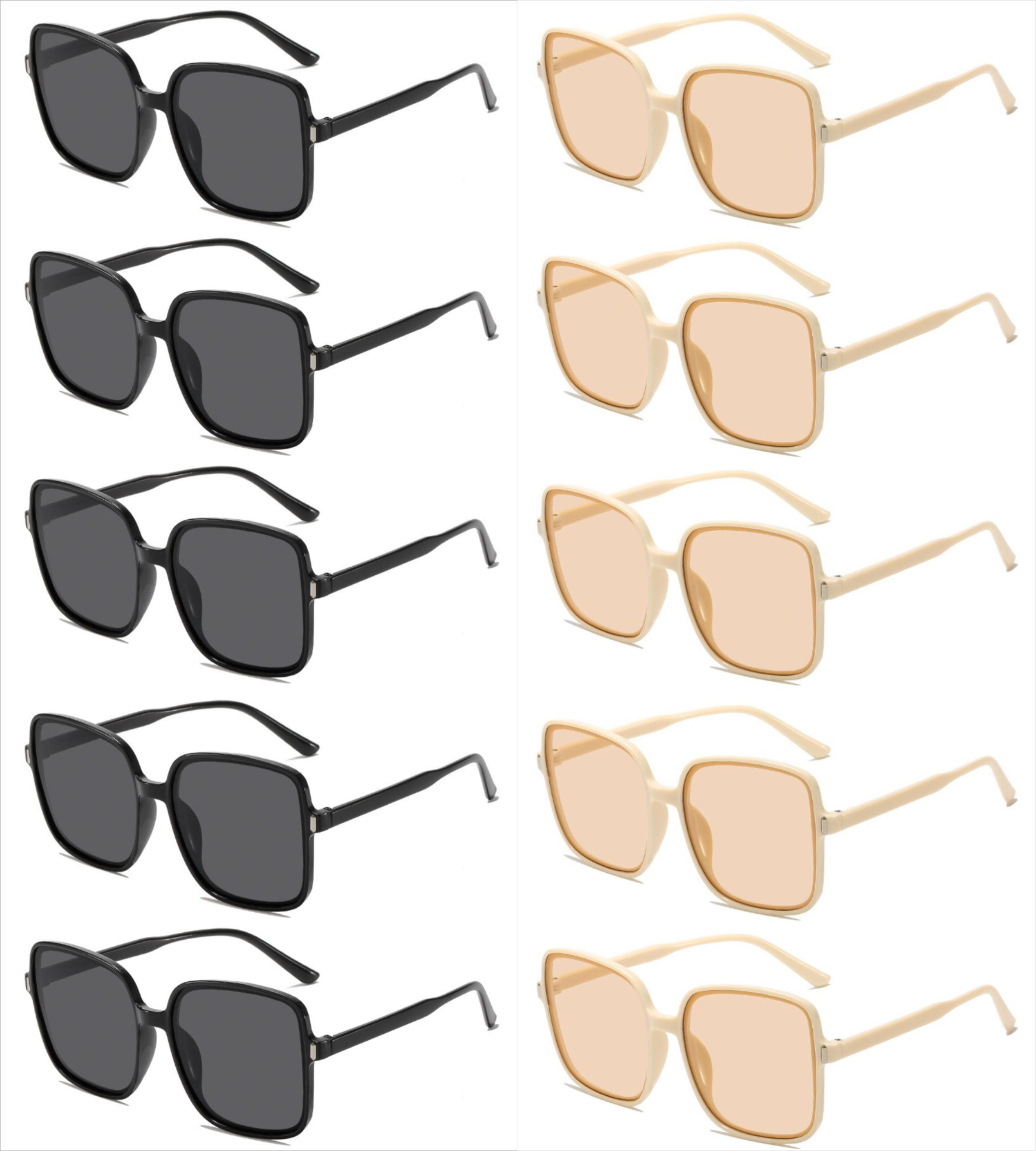 

10pcs New Sunglasses for Women Fashion Rimless Beach Gradient Original Square Glasses UV400 Eyeglasses