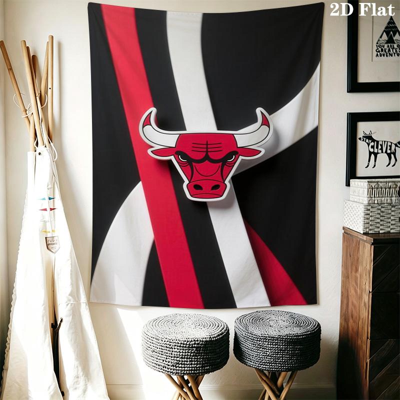 Bulls Team Background Threepiece Set 1 Duvet Cover 2 Pillowcase Without Core Duvet Cover And Pillowcase Soft And Comfortable Bedding Set