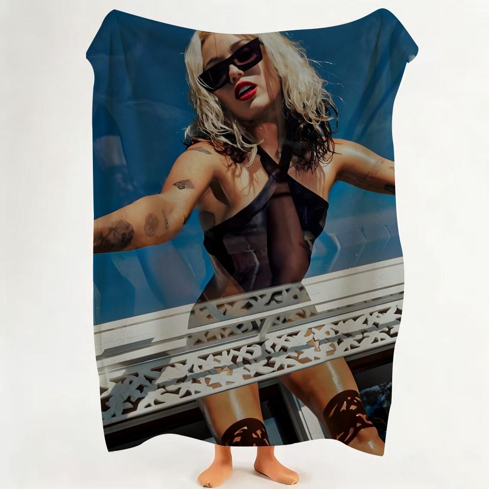 

Music MMiley CCyrus Throw Flannel Throw Blanket Suitable for Sofa Living Room Bedroom 75cmx90cm