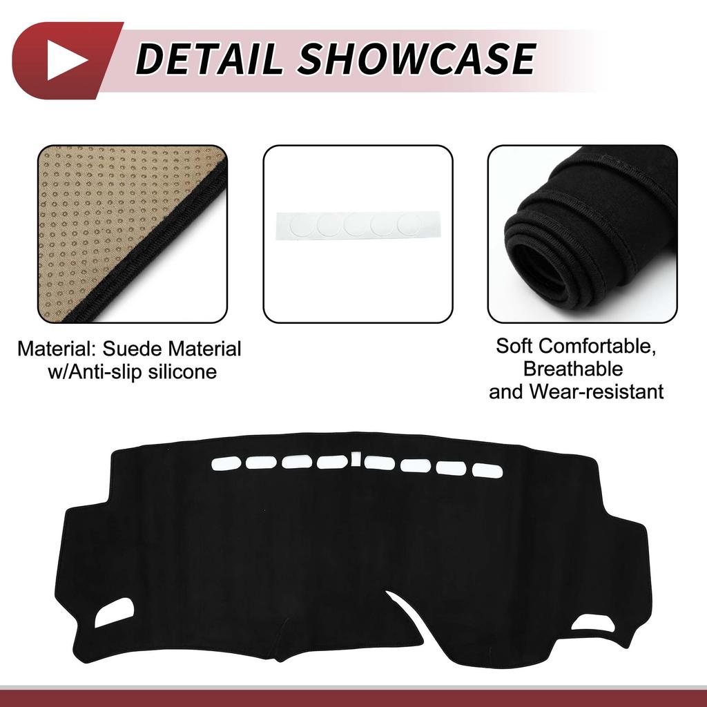 HEROFFIX Honda Fit Hybrid Dashboard Interior Dashboard Sun Black Suede Custom Parts Accessories GK8/9, GP7/8, GK3/4/5/6, GP5/6 Mat, Cover, Protection,