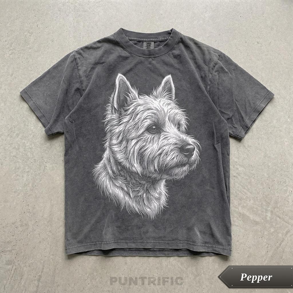 Vintage Westie Terrier Dog Graphic Tee, Comfort Colors® Westie Shirt, Dog Mom Gift, Westie Lover Gift, Artistic Dog Breed Tshirt, Pet Parent