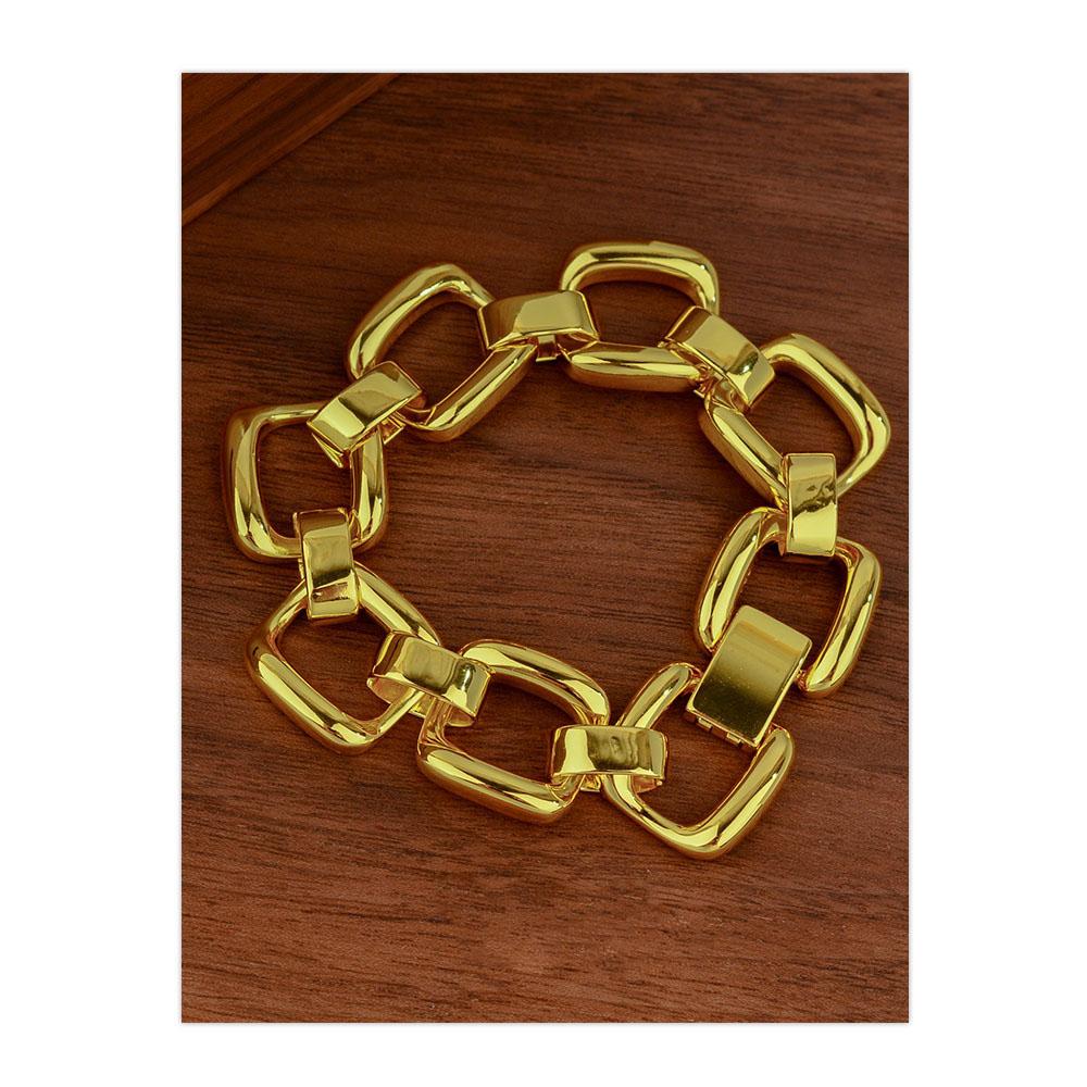 

100% Solid 925 Sterling Silver Metal Bracelet for Women Men Vintage Handmade Shinning Gold Squar Bracelet Birthday ChristmasGift