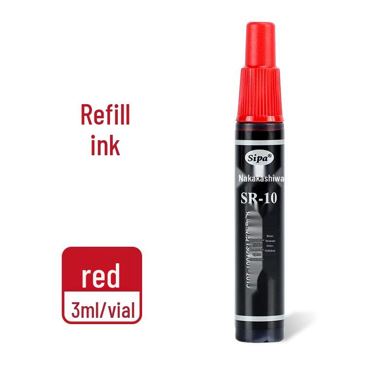 Refillable Black Ink Oil-Based Long-Tip Marker Pen with Red Refill красный