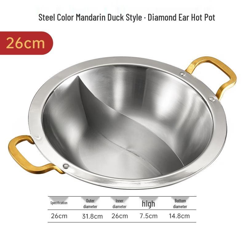 

ZISIZ 304 Stainless Steel Mandarin Duck Hotpot