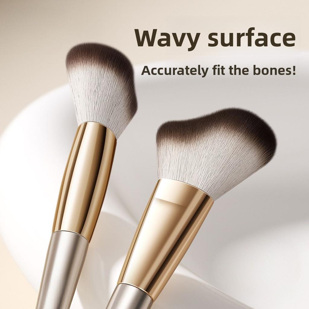 Wave Makep Brush Side Face Brush Face Contour Brush Bevel Cheek Makeup Brush Soft Hair Blush Brush