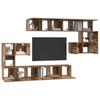 Wall Mounted TV Cabinet Set 10 pcs Reclaimed Wood Effect Particleboard