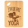 Planche À Découper / Plateau Apéro - PLANETEE - Planche À Découper Yoga J'peux Pas - Bambou Gravé - 30x20x1 Cm - Trou 24 Mm