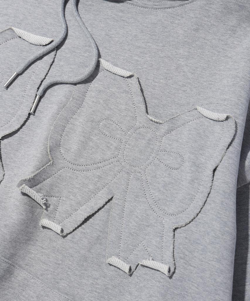 Youhee Ribbon Hoodie Melange Gray
