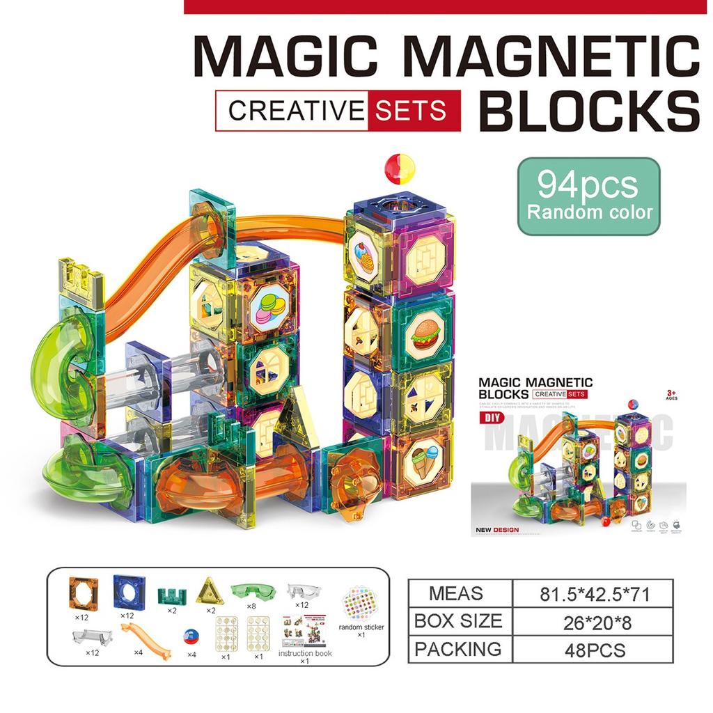 Slide Ball Magnetic Pieces Building Blocks Intelligence Assembled Boy Toy Gift