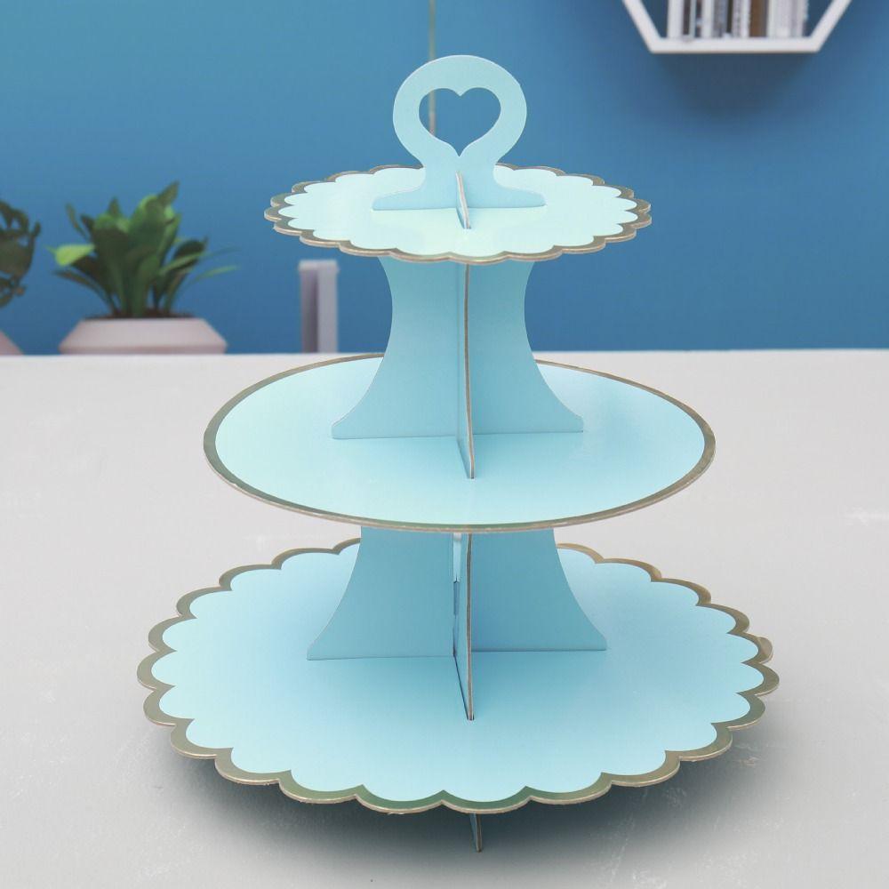 Gold-stamped Paper Cake Tray Safety Dessert Display Rack Gilded Cake Stand  Birthday Party