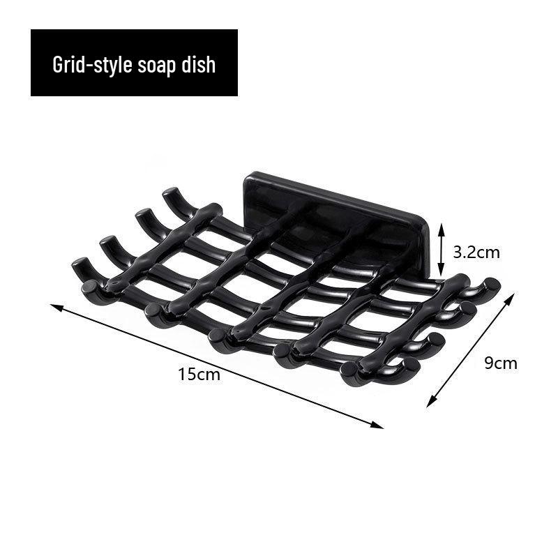 Wall-Mounted Multi-Functional Soap Dish - Hole-Free Bathroom Draining Holder