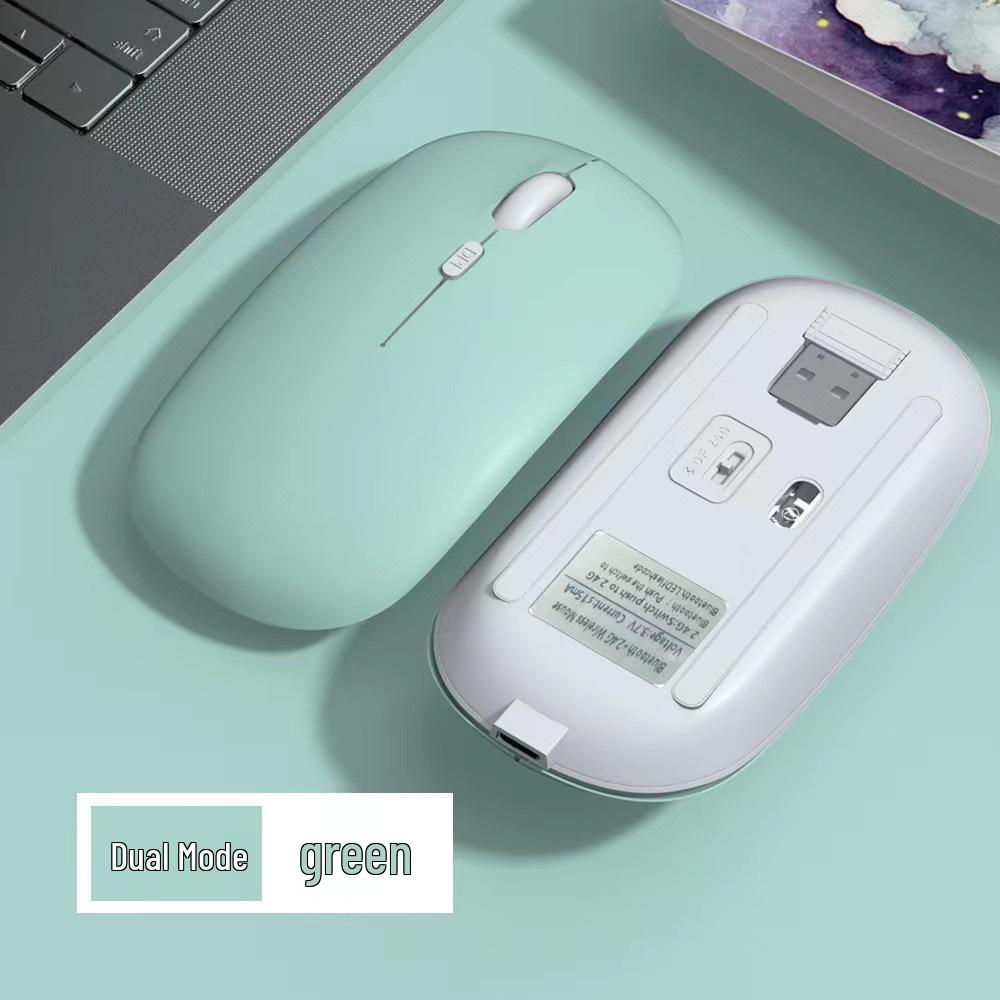 Macaron Color Dual-Mode Wireless Bluetooth Mouse for Silent Use with iPad, Phone, or Laptop