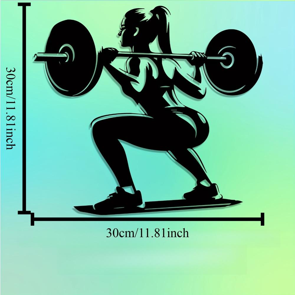 

Metal Fitness Woman Wall Art, Sculpture for Gym Decor, Rustproof Outdoor Fence Hanging, Christmas Gift for Sports Lover 12in
