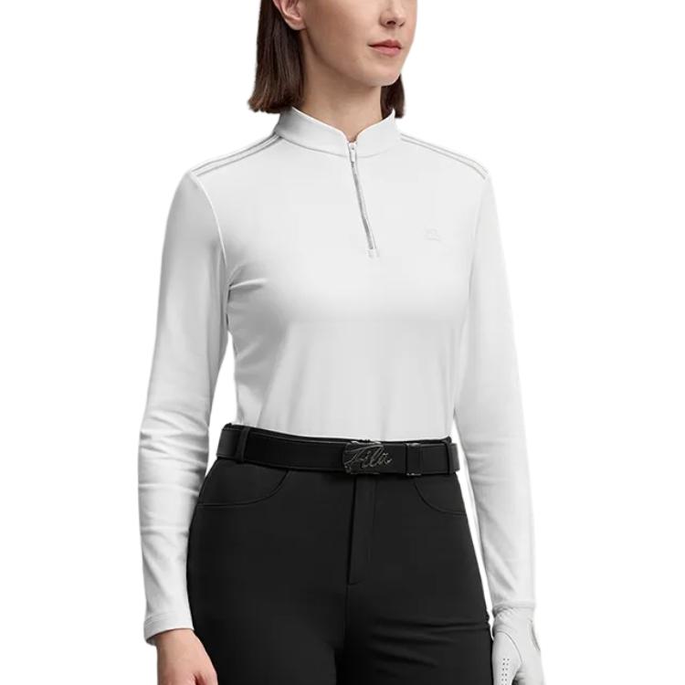 Fila Golf Serisi Trend Moda Çok Yönlü Günlük Spor Uzun Kollu Tişört Kadın üstler Yeşim-Beyaz A11W545220FWT