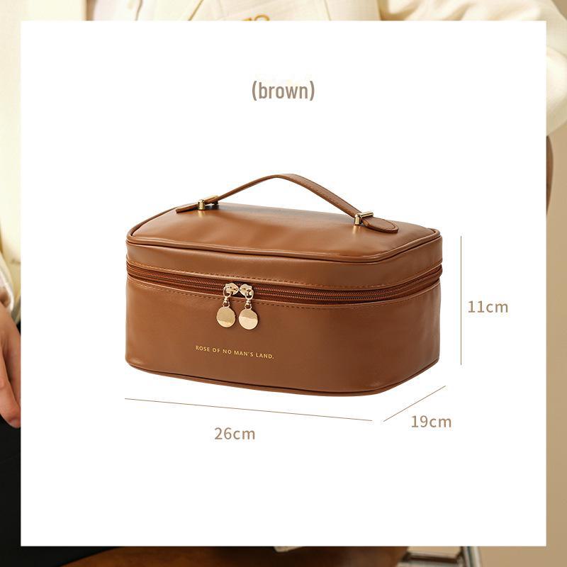 High-Value Large Capacity PU Travel Toiletry Bag - Portable, Waterproof, and Stylish Cosmetic Storage