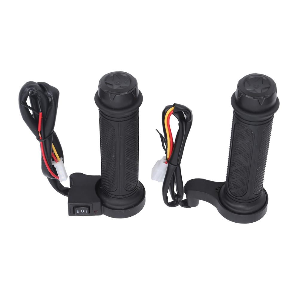 2pcs 12V Electric Heated Grips Adjustable Temperature Winter Hands Warmer for 78in Handlebar Black