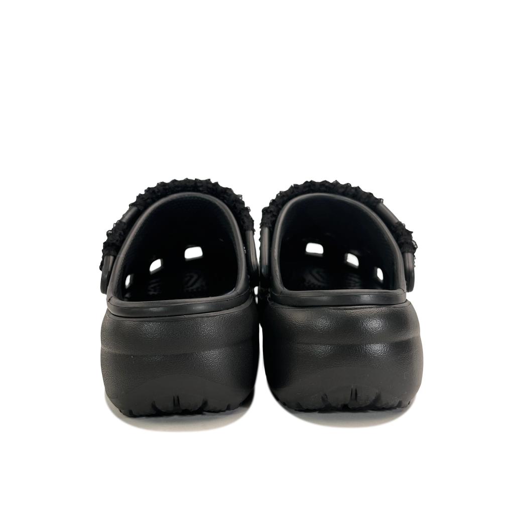 Crocs Classic Platform Clog Black Rose Niche Fashion Rework Three-dimensional Flower Sweet Cool Casual Hole Shoes Women Black