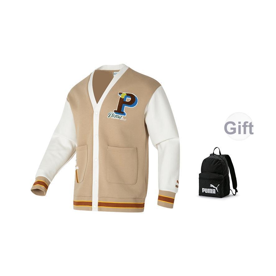 Puma Color Block Casual Long Sleeve Jacket Unisex Jacket Khaki 625798-83