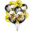 15PCS 30 40 50 60th 70 80 Year Old Latex Balloon Confetti Balloon Set  Combination Adult Birthday Party Decorations