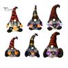 Striped Knitted Gnomes Halloween Plush Gnome Decoration, Spooky Boo Swedish Tomte Elf Figurine, Faceless Scandinavian Dwarf Ornament for Home