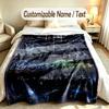 Space Cosmic Theme Custom Blanket Personalized Name & Text Customized Soft Warm Throw Blanket Home Decor