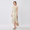 Qiusui Yiren Floral Ruffle Chiffon Dress