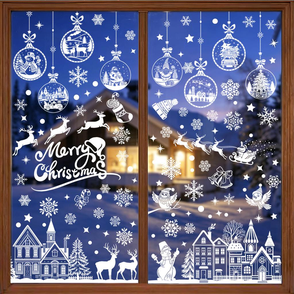 Christmas Static Cling Window Decorations, Glass Decorations, Christmas Tree Stickers