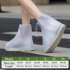 Rain Cover Adult Thick Sole Middle Tube PVC Rain Shoe Cover Anti Slip Wear Resistant Non Wet Shoes Reusable White Edging