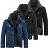 Giacca di Jeans Invernale Cappotto Caldo Pile Spesso Jeans Cappotto Uomo Giacca a Vento Pile Spesso Caldo Giacca Uomo Multi-tasche Cappotto di Cowboy