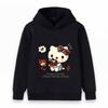 Kids Boys Girls Hooded Pullover Sweatshirt Cute Cartoon Cat Print Chocolate Cake Bear Strawberry Casual Soft Loose Hoodie for Toddlers