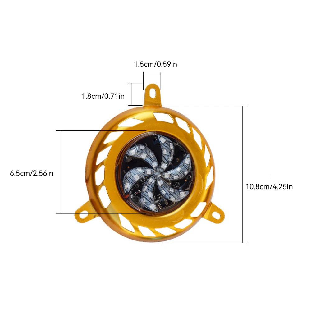 Motorcycle Colorful LED Light Radiator Covers Air Blade Cover Radiator Heat Shield Protective Cover Rotary Fan Grille Shield