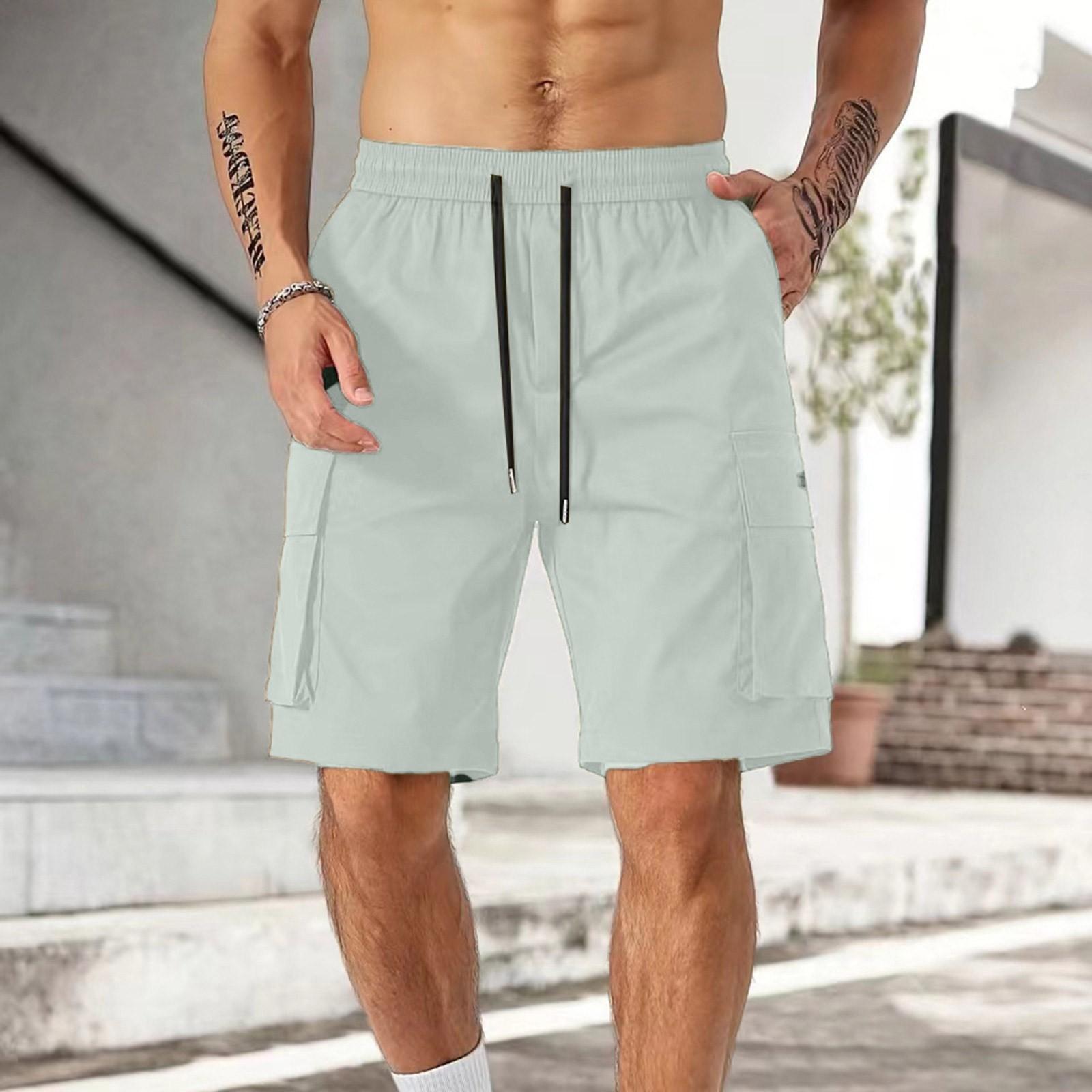 

Мужские шорты-карго с поясом на шнурке и множеством карманов M