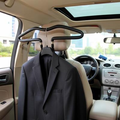 Stainless Steel Car Hanger for Suits Space Saving Design Anti Wrinkle Clothes Rack for Business Travel Auto Interior Storage