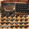 Christmas Stocking Stuffer 2026 Transportation Advent Calendar, 24-Day Acrylic Ornament Set with Vehicle Kids Gift Figures, Tree Hanging Decor,