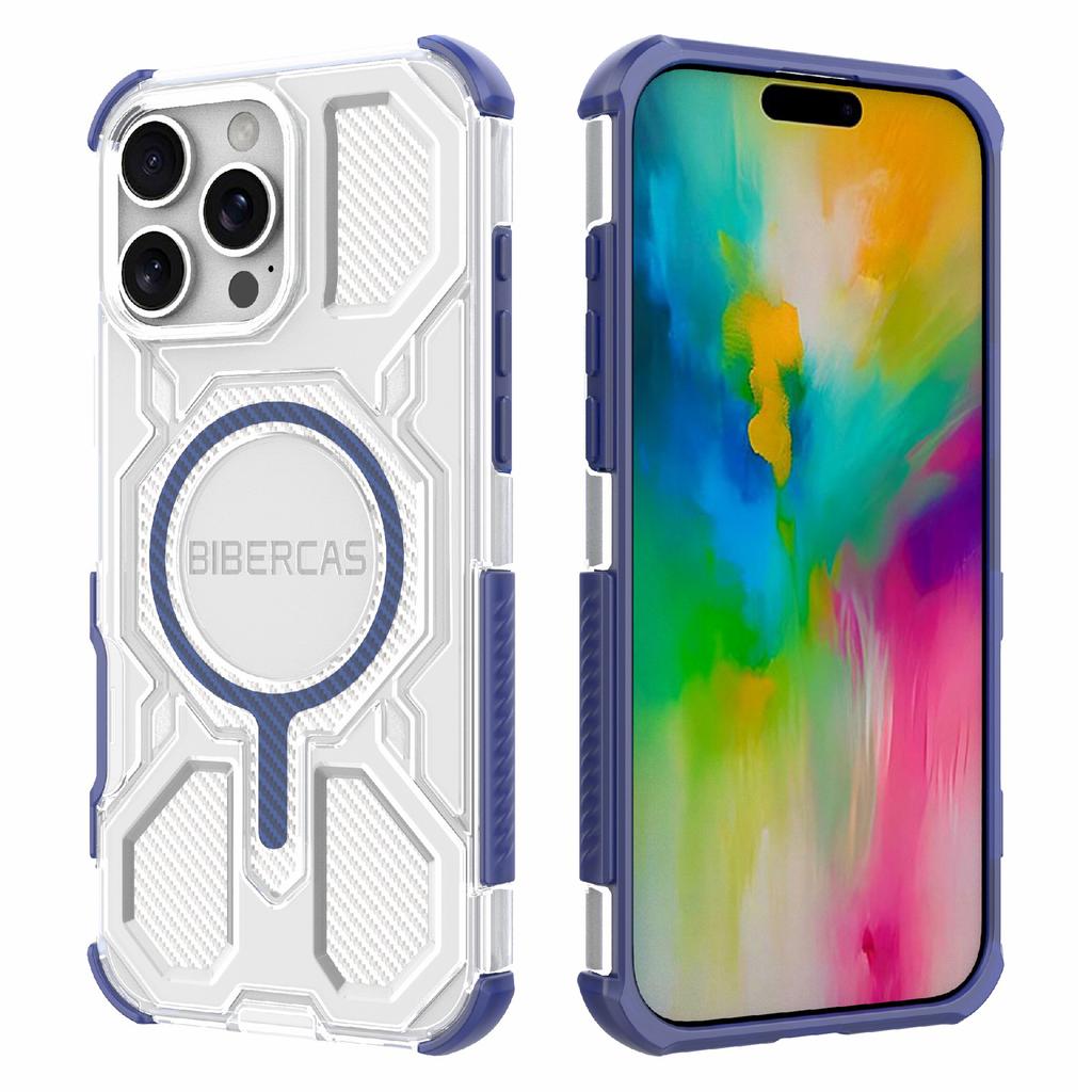 BIBERCAS J-16 Transparent Series For iPhone 16 Pro Case Compatible with MagSafe TPU+PC Phone Cover